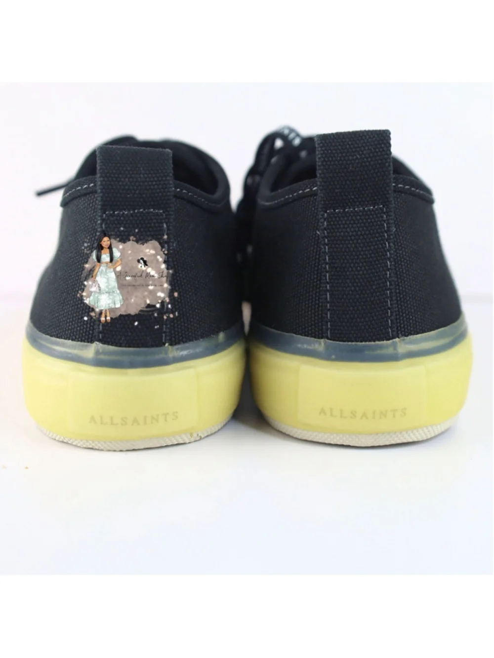All Saints Jaxon Low Top Canvas Men Sneakers Black Size 10- 0111, 0121, 0123